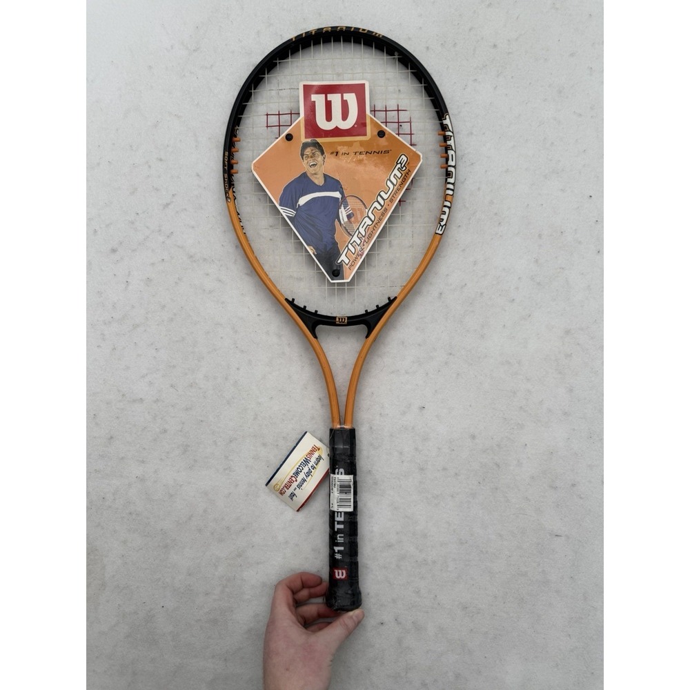 NEW Wilson Titanium 3 Soft Shock 3 Tennis Racquet Racket‎ Orange/Black 4 3/8